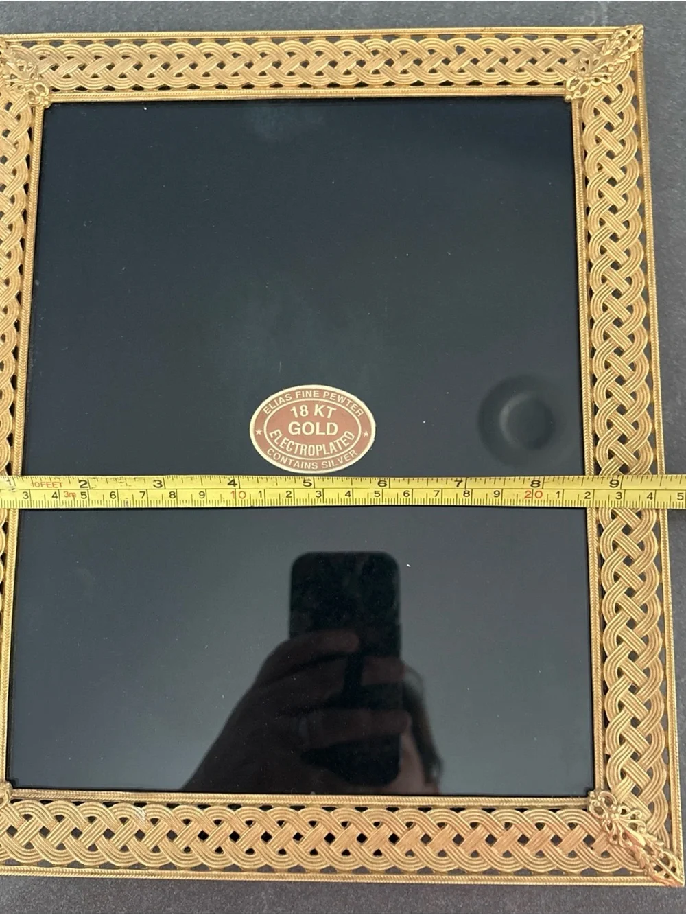 Elias Artmetal Picture Photo Frame Gold 18kt Pewter, Used 8x10”